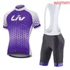 Dames LIV Team Fietsen Jersey Suit Zomer Korte Mouw Fiets Uniform Hoge Kwaliteit Road Fiets Kleding Fietsen Outfits Y21031004