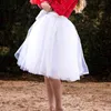 Sommer Stil 6 Schichten Knielangen Tutu Tüll Rock Hohe Elastische Taille Swing Ballkleid Plissee Skater Röcke Saias Jupe g220309