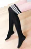 Cotton Socks Thick Black White Stripe Stockings Over The Knee High Student Footballsock Women Girl Fashion Outdoor Sport Hot Sale 2 13xc M