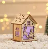 Christmas Tree House Hanging Pendant Led Light Wood House For Home Hanging Ornaments Holiday Nice Xmas Gift Wedding ZYY162