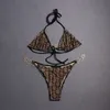 Sexy dames bikini set designer badpak volledige letters bedrukte zwempakken zacht sling split zwempak om te zwemmen