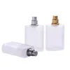 30 50ml Frosted Clear Glass Spray Perfume Bottle Glass Flat Square Atomizer Sprayer Refillable Bottles Empty