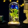 Rose Lasts Forever Led Lights Glass Dome Valentine's Day Wedding Anniversary Birthday Gifts Party Decoration 5 Colors SEA SGIPPING HHE4143