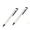 Stylos en métal de sublimation stylo blanc en aluminium tige personnalisée transfert thermique personnalité créative stylo à bille avec film rétractable