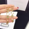 Brand Letter Flower Earrings Asymmetrical Earrings Charm Studs Women Double Alphabet Jewelry Sets Gift For Party Anniversary
