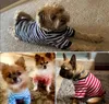 Собака одежда полосатая футболка собаки рубашка рубашка дышащих домашних животных красочный щенок толстовка кошка одежда для маленьких до среднего щенка