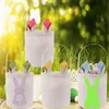 Borsa di Pasqua personalizzata Sublimazione festiva Pasqua Uova Secchio Cestino Cesto di conigli fai da te Borse a forma di orecchio di coniglietto Ornamento per la casa al coperto