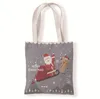Le ultime dimensioni di 33x37 cm, stili di neve e orso di Natale, borse da regalo di Natale, borse per la spesa per borse