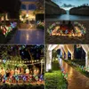 Outdoor LED Solar Lights Colorful Lily Garden Flower Dekoracyjny trawnik Lampa Domowy ogród IP65 Wodoodporny fałszywy światło nocne