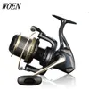 WOEN moulinet de pêche entièrement en métal HP10000 type rouet de poisson d'ancre 12KG force de freinage roue de poteau de mer