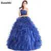 Suosikki Arrival Evening Dress Ball Gown One Shoulder Ruffle Evening Gown Prom Dresses Vestido De Festa Longo 201114