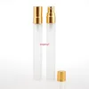 100 sztuk / partia 10ml Parfum Landing Travel Spray Butelka do Perfumy Przenośne z Atomizador Rellenable Aluminiowe pompowanie