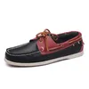 Mannen casual schoenen loafers lederen outdoor sneakers bodem low cut klassieke drievoudige zwarte gele gr