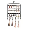 Väggmontering Hem Showcase Örhängen Hållare Hylla Rack Stand Halsband Hänglagring Bärbara Metall Smycken Display Organizer Hooks