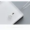 100% 925 Sterling Silver Necklace Polaris Star CZ Stone Pendentif Cadeau d'anniversaire spécial pour Teen Girls lady