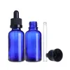 Empty Glass 30ml Dropper Bottle Blue Oil Perfume Bottles Glass With Black White Childproof Lids Glass Pipette Bottles 660pcs