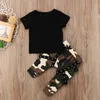 Newborn Kids Baby clothing Boys Short Sleeve Tops T-shirt Camo Pants 2PCS Outfits Set childrens Clothes 0-5Years