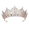 Princess Crown Wedding Bridal Mermaid King Queen Barock Guldkristallkrona Headband Födelsedag Kvinnor Hår Smycken Tiara För Girls W0104