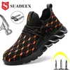 SUADEEX Zapatos de trabajo Zapatos con punta de acero anti-rotura Zapatillas de deporte de seguridad para hombre Calzado de trabajo industrial Botas de seguridad para tobillo Dropshipping Y200915