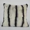 MS Softex Natural Rex Fur Pillow Case Chinchilla Design Real Fur Cushion Cover Soft Pillow Cover Homes Decoration1277T