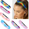 Gradient Tie-barwnik Wstążkowy Pałąk Kobiety Dziewczyny Dzieci Rainbow Hair Taśma Osadzać Casual Sports Skidproof Headwrap Headwear Akcesoria 2020 E120409