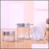 Förpackningsboxar Office School Business Industrial Clear Glass Cosmetic Cream Bottle Round burkar med inre PP -foder för hand ansikte 5 g till 100 g