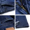 Tiger Castle Mens 100% de algodão jeans grossa calça jeans Moda Menas de macacão masculino clássico de longa qualidade Spring Autumn Jeans 201123