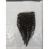 Peruvian Virgin Human Hair Kinky Curly 3 Bundles With 5X5 Lace Closure Natural Color 10-28inch Yirubeauty