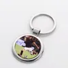 DIY photo frame sublimation blank leather keychains thermal transter square round keychain keyring Silver Car Key Ring for man woman Lovers Jewelry Souvenir Gift