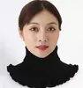 Kobiety Fake Collar Scarf Dzianiny Elastyczne Ciepłe Zimowe Kolarstwo Wiatroszczelne Ruffles Zdejmowany Wrap Scarf GC734