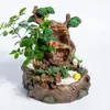 Creativo Micro Paesaggio Vaso da fiori in resina Piante grasse Fioriera Vaso con luce a LED Tree House Design Fioriera per Bonsai Cactus Y200723