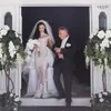 2020 Luxurious Rhinestone Crystal Wedding Dresses High Neck Beads Applique Long Sleeves Mermaid Bridal Dress Dubai Wedding Gown Ov236B