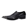 Zapatos de vestir Christia Bella Punta estrecha Caballero Fiesta de negocios Hombre Formal Tamaño grande Negro Hombres Cuero genuino 220223