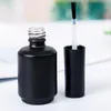 2022 new 15ml Frost Black Empty Nail Polish Bottles Vials Containers Sample Bottle with Brush Cap for Nail Art