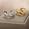 Clusterringen Luxe holle gouden kleur voor vrouwen 2022 Vintage sexy open ring feest joint mode elegante sieraden cadeaus Bague femme rita22