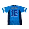 Custom Aaron Rodgers 12 # Trevlig dal Hs Fotboll Jersey Stitched Blue Any Name Number Size S-4XL Jerseys Toppkvalitet