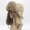 Outdoor hoeden Winter Warm Herendoek Bont Haar Lei Feng hoed fietsen jagen op klimmende trekking ski verdikte oorbeveiliging Cap1