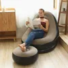 Bean Bag Lazy Sofa Inflatable Folding Recliner Outdoor Sofa Bed with Pedal Comfortable Flocking Single Sofa Chair Pile Coating