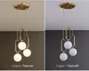 Nordique De Luxe LED Or Ronde Boule De Verre Pendentif Lumières Moderne Suspension Lampe Salon Chambre Maison Lumière Intérieure cadeau du nouvel an