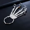 Punk Nightclub Finger Ring for Men Skeleton Skull Bone Hand Bracelets Bangles Christmas Halloween Gift w-00441