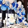 134 Stück Blauer Ballon Garland Arch Kit Weiß Grau Blau Konfetti Latexballons Babyparty Hochzeit Geburtstag Partydekorationen T200524