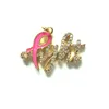 Charms 5pcs Walcz słowo urok dla kobiet bransoletka robiąca list w zawieszek naszyjnik różowy wstążka raka piersi biżuteria