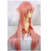 Peruca 32 polegada 80 cm rosa futuro diário mirai nikki gasai yuno cosplay peruca