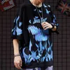 2021 populaire mâle hip-hop à manches courtes papillon bleu veste décontractée surdimensionné T-shirt G1229