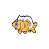 브로치 핀 만화 고양이 생선 여자를위한 귀여운 만화 재미있는 패션 드레스 코트 셔츠 데민 금속 배지 핀 백팩 선물 보석 도매