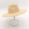 Mens Womens Zomer Jazz Mat 100% Gehaakte Tarwe Stro Hoed Lichaam DIY Craft Millinery Base Fedora Panama Beach UV Sun Hats Y200602