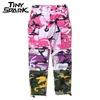 Tri Color Camo Patchwork Cargo Pants Men Men Baggy Tactical Tours Hip Hop Casual Multi Pocket Pant Camouflage Streetwear 201128