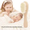 Nouvelle brosse à cheveux pour bébé peigne en bois poignée nouveau-né brosse à cheveux peigne pour nourrissons en laine douce du cuir chevelu en laine douce8960917