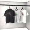 22SS homens mulheres designers camisetas t-shirts t-shirts grafiti pintar graffiti letras de manga curta homem equipe pescoço paris moda streetwear preto branco cinza s-2xl