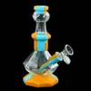 7.4" diamond glass water pipes smoking bong pipe dab rigs hookah bowl for cigarette dry herb